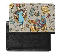 Funda divertida para pasaporte de la civilización sumeria antigua y organizador de tarjetas de vacunación, funda protectora de viaje, cartera impresa
