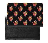Funda divertida para pasaporte y tarjeta de vacunación con diseño de de fuego, funda protectora de viaje, cartera impresa