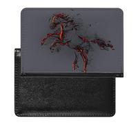 Funda divertida para pasaporte y tarjeta de vacunación, diseño de caballo de fuego, funda protectora de viaje, cartera impresa