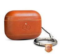 Funda Dreem de Cuero auténtico para AirPods Pro 3, con mosquetón para Llavero, para Apple AirPods Pro 3, de Cuero + Carcasa Protectora, Compatible con MagSafe, con Efecto de Movimiento [Om:Caramel]