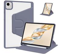 Funda Dura acrílica giratoria 360 Adecuada for Huawei Honor Pad X9A 11,5 Pulgadas ELN2-W29 2025 Funda con Soporte for bolígrafo(Lavender Gray)