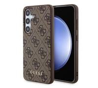 Funda Dura Galaxy A55 Guess Cuero Sintético Marrón Logo Dorado