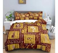 Funda Edredón 180x220 cm Antiguo Egipto Funda nordica Cama 105 cm Cultura étnica Ropa de Cama de Microfibra Suave y 2 Fundas de Almohada 50x75 cm para niños Adolescentes y Adulto m.883