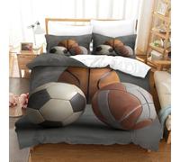 Funda Edredon 220x240 cm Fútbol y Baloncesto Microfibra Suave Funda Nórdica Cama 135/150 Fundas Nordicas 3D Estilo DeportivoRopa de Cama 3 Piezas y 2 Fundas de Almohada 50x75 a3299