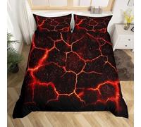 Funda Edredon 240x260 cm Fisura de Lava Microfibra Suave Funda Nórdica Cama 180 Fundas Nordicas 3D Estilo Moderno Ropa de Cama 3 Piezas y 2 Fundas de Almohada 50x75 cm B.3708