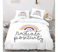 Funda Edredon Cama 105 Arcoiris Poliéster Juego De Ropa De Cama 155 X 220 Cm Viene con 2 Fundas De Almohada De 40X75Cm. Antiarrugas Sin Hierro