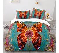 Funda Edredon Cama 135 Mariposas Poliéster Funda Nordica Infantil 200X200Cm Viene con 2 Fundas De Almohada De 40X75Cm. Antiarrugas Sin Hierro