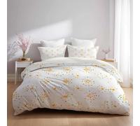 Funda Edredon Microfibra - Funda nórdica Suave y Cálido, Blanco Amarillo, Ultrasuave con Cremallera, No Necesita Planchado, Funda de edredón - 180 x 220, Abstracto Floral Geométrico Lunares