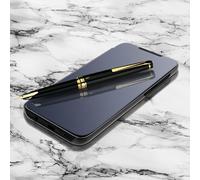 Funda Efecto Espejo para Samsung Galaxy A70 Tapa translúcida F. Soporte - Negro
