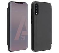 Funda Efecto Espejo para Samsung Galaxy A70 Tapa translúcida F. Soporte - Negro