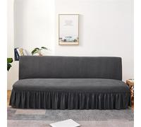 Funda elástica antideslizante para sofá de 2/3 plazas, color gris oscuro, se adapta a cama plegable de 190 a 210 cm, diseño moderno, fácil de cuidar