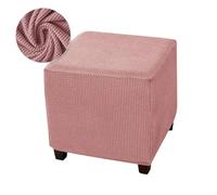 Funda elástica Cuadrada for puf, Funda de Forro Polar for Taburete, Fundas elásticas for reposapiés, Fundas Protectoras for pufs de casa para Proteger los reposapiés(Pink Stool Cover)