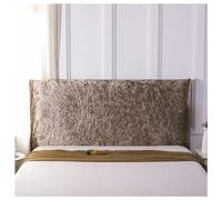 Funda elástica de terciopelo a prueba de polvo, protector de color sólido para cama de matrimonio o cama de matrimonio, decoración elegante de dormitorio, color marrón, 190 cm, protección de respaldo