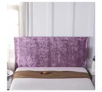Funda elástica de terciopelo a prueba de polvo, protector de respaldo para cama de matrimonio o cama de matrimonio, color lila, elegante decoración de dormitorio, 180 cm de largo