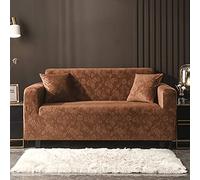 Funda elástica de terciopelo de cristal para sofá de 1 plaza, 90140 cm de grosor, protector de sofá elástico para decoración de sala de estar (marrón) duradero y elegante protector de muebles