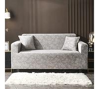Funda elástica de terciopelo de cristal para sofá de 2 plazas, 145185 cm de grosor, funda elástica gris claro, decoración de sala de estar, protector texturizado para muebles del hogar