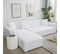 Funda elástica en Forma de L para sofá seccional de 1, 2, 3 o 4 plazas, Funda de Terciopelo de Alta Elasticidad con Borde elástico, Funda Protectora de Color Liso para sofá, Ideal para Sala