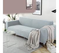 Funda elástica en forma de L para sofá y diván de 2 plazas, color gris y plateado, perfecta para proteger y renovar muebles de sala de estar.