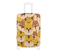 Funda elástica extra grande para equipaje, antiarañazos, para equipaje de 18 a 32 pulgadas, caricatura, lindo, hámster, marrón, S 18-20 in