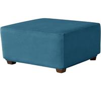 Funda elástica for puf cuadrado de 35x35, 45x45, 65x65, 90x90 y 100x100 cm. Tela terciopelo grueso a cuadros. Protector reposapiés con base for sala estar. extraíble lavable(Color 10,105cm/42in)