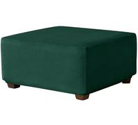 Funda elástica for puf cuadrado de 35x35, 45x45, 65x65, 90x90 y 100x100 cm. Tela terciopelo grueso a cuadros. Protector reposapiés con base for sala estar. extraíble lavable(Color 5,80cm/32in)