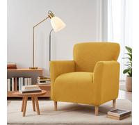 Funda elástica for sillón de banquete, funda de punto con brazos, antideslizante e impermeable, ideal for sala de estar, oficina, recepción y protección for muebles aptos for mascotas.(Lemon Yellow)