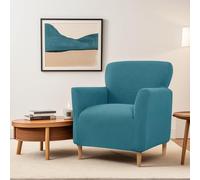 Funda elástica for sillón de banquete, funda de punto con brazos, antideslizante e impermeable, ideal for sala de estar, oficina, recepción y protección for muebles aptos for mascotas.(Turquoise Blue)