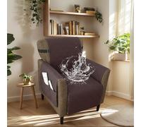 Funda elástica for sillón de banquete, funda de punto con brazos, antideslizante e impermeable, ideal for sala de estar, oficina, recepción y protección for muebles aptos for mascotas.(Coffee B)