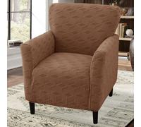 Funda elástica for sillón de banquete, funda de punto con brazos, antideslizante e impermeable, ideal for sala de estar, oficina, recepción y protección for muebles aptos for mascotas.(Light Brown C)