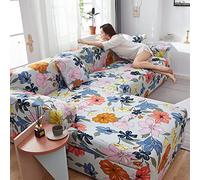 Funda Elástica For Sofá De Esquina, 2 Piezas, En Forma L, Protector Muebles(Bi,3 Seater+4 Seater)