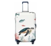 Funda elástica lavable para maleta con diseño de vida marina, coral, y peces. Protector antiarañazos para maletas de viaje con cremallera oculta para maletas de 18 a 32 pulgadas (tamaño mediano).