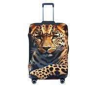 Funda elástica lavable para maleta con estampado de leopardo, animales de la selva y fauna silvestre. Protector antiarañazos para maletas de viaje con cremallera oculta para maletas pequeñas de 18 a