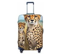 Funda elástica lavable para maleta con estampado de leopardo, animales de la selva y fauna silvestre. Protector antiarañazos para maletas de viaje con cremallera oculta para equipaje de 18 a 32 pulg