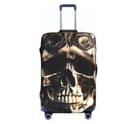 Funda elástica lavable para maleta, diseño de calavera y roca, antiarañazos, a prueba de polvo, elegante, White, S