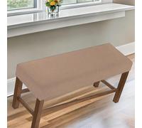 Funda Elástica para Banco de Piano, Cubiertas de Asiento Largo para Comedor, Protector para Banquette, Cojín en Pie de Cama, Estilo Rústico(Camel,XS:24-33in/60-85CM)