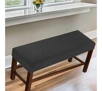 Funda Elástica para Banco de Piano, Cubiertas de Asiento Largo para Comedor, Protector para Banquette, Cojín en Pie de Cama, Estilo Rústico(Black,S:36-47in/90-120CM)