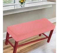 Funda Elástica para Banco de Piano, Cubiertas de Asiento Largo para Comedor, Protector para Banquette, Cojín en Pie de Cama, Estilo Rústico(Pink,XL:71-82in/180-210CM)