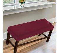 Funda Elástica para Banco de Piano, Cubiertas de Asiento Largo para Comedor, Protector para Banquette, Cojín en Pie de Cama, Estilo Rústico(Wine Red,S:36-47in/90-120CM)