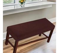 Funda Elástica para Banco de Piano, Cubiertas de Asiento Largo para Comedor, Protector para Banquette, Cojín en Pie de Cama, Estilo Rústico(Coffee,XS:24-33in/60-85CM)