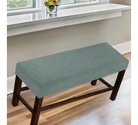 Funda Elástica para Banco de Piano, Cubiertas de Asiento Largo para Comedor, Protector para Banquette, Cojín en Pie de Cama, Estilo Rústico(Green b,M:52-59in/130-150CM)