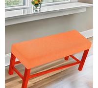Funda Elástica para Banco de Piano, Cubiertas de Asiento Largo para Comedor, Protector para Banquette, Cojín en Pie de Cama, Estilo Rústico(Orange,M:52-59in/130-150CM)