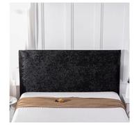 Funda elástica para cabecero de cama de matrimonio o cama de matrimonio, color liso, de terciopelo, a prueba de polvo, elegante, para decoración de dormitorio, color negro, 180 cm