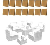 Funda Elástica para Cojín de Sofá de Patio Fundas de Repuesto Lavables para Cojines de Sofá Y Sillón de Exterior Protectores de Asiento Suaves (Camel 14 Piezas)