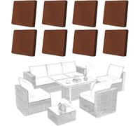 Funda Elástica para Cojín de Sofá de Patio Fundas de Repuesto Lavables para Cojines de Sofá Y Sillón de Exterior Protectores de Asiento Suaves (Marrón Claro 8 Piezas)