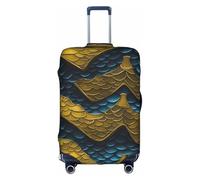 Funda elástica para equipaje con estampado de escamas de dragón, se adapta a maletas de 18 a 32 pulgadas, accesorios de viaje, Blanco, M