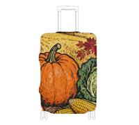 Funda elástica para equipaje de mano, antiarañazos, para equipaje de 18 a 32 pulgadas, Hello Fall Autumn Pumpkin Vegetales, L 26-28 in