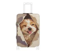 Funda elástica para equipaje de mano, fundas a prueba de polvo para maletas, accesorio de viaje, para equipaje de 18 a 32 pulgadas, Bonito perro marrón, S 18-20 in