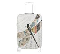 Funda elástica para equipaje de mano, lavable, protección de equipaje, para equipaje de 45,7 a 81,3 cm, Libélula de caligrafía, S 18-20 in