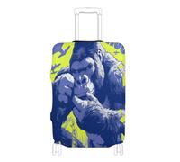 Funda elástica para equipaje de mano, resistente a los arañazos, para maleta, accesorios de viaje, para equipaje de 18 a 32 pulgadas, Pop Art Gorila Verde, L 26-28 in