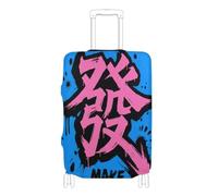 Funda elástica para equipaje de viaje, a prueba de arañazos, protector de equipaje para equipaje de 45,7 a 81,3 cm, La cultura china hace que las fortunas sean azules, L 26-28 in